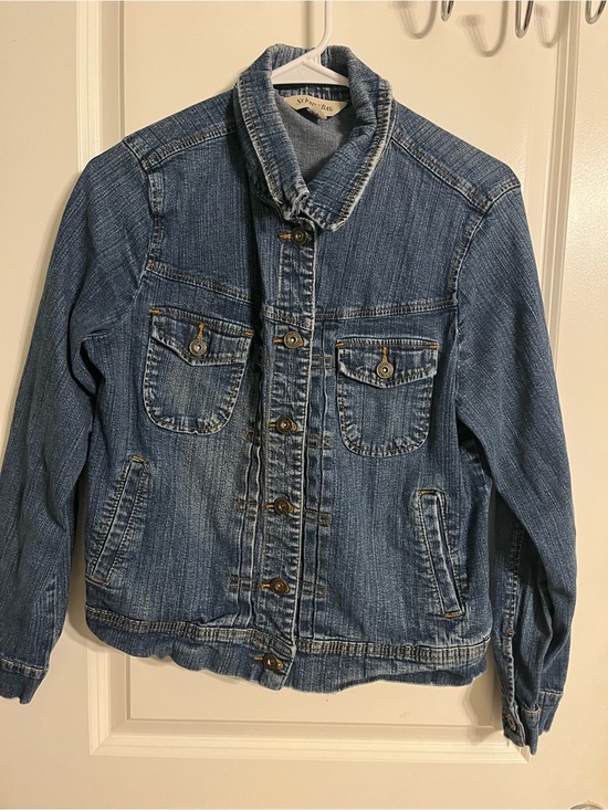 St. John's Bay Jackets & Blazers - St. John's Bay Distressed Blue Denim Jacket